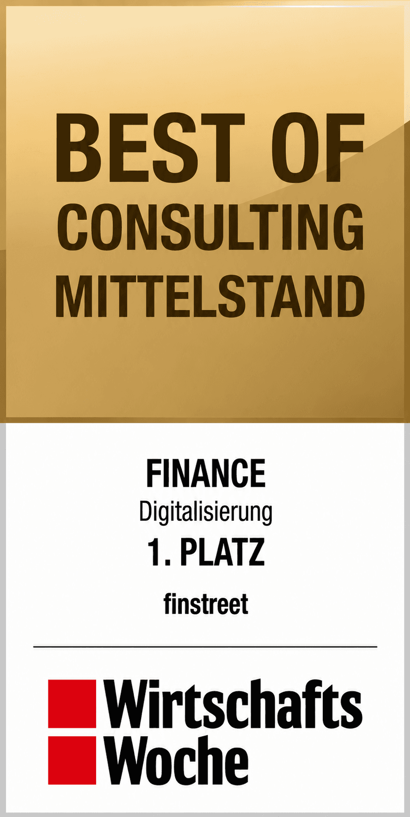 Best of Consulting Mittelstand 2020 – Finance Digitalisierung, 1. Platz, finstreet